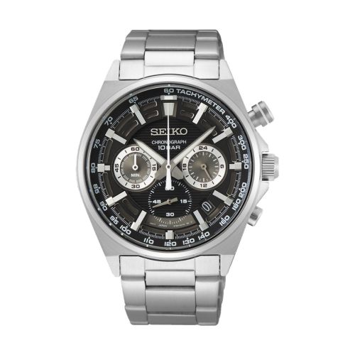 SEIKO Men's Hand Watch CHRONOGRAPH Stainless Band Black Dial SSB397P1