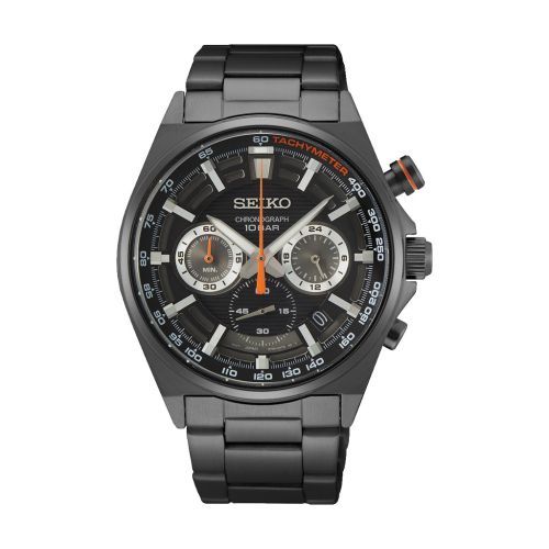 SEIKO Men's Hand Watch CHRONOGRAPH Stainless Band Black Dial SSB399P1
