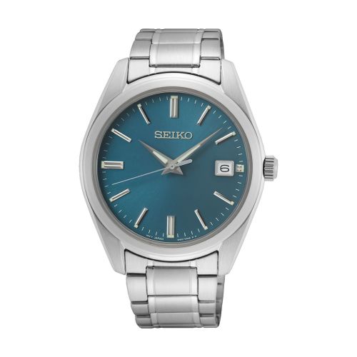 SEIKO Men's Hand Watch QUARTZ Stainless Band Turquiose Dial SUR525P1