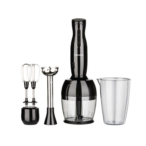 TORNADO Hand Blender 1000 Watt Chopper Whisk Black THB-1000MC