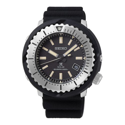SEIKO Men's Hand Watch PROSPEX Black Rubber Strap, Black Dial SNE541P1