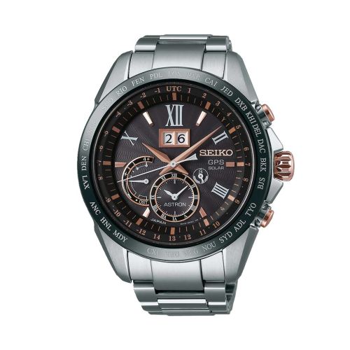 SEIKO Men's Hand Watch ASTRON Stainless Band, Black Dial SSE151J1