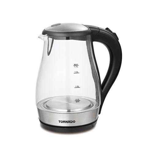 TORNADO Glass Kettle 1.7 Liter 1850-2200 Watt Glass Transparent TKG-2117