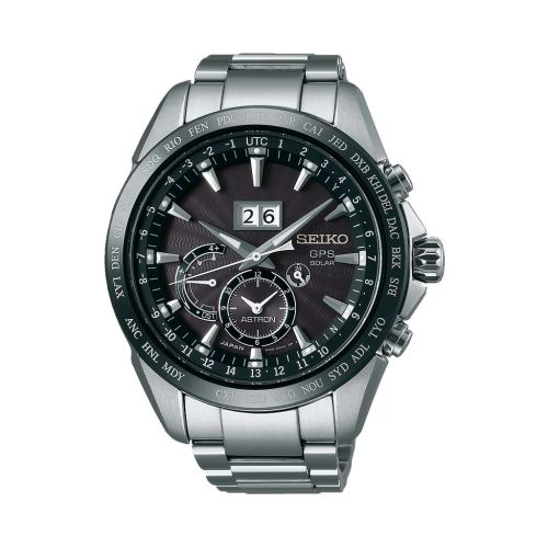 SEIKO Men's Hand Watch ASTRON Stainless Band, Black Dial SSE149J1