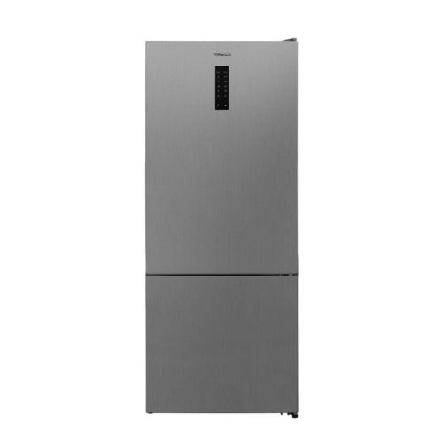 TORNADO Fridge Digital Bottom Freezer 430 Liter Shiny Silver RF-452BVT-SLS