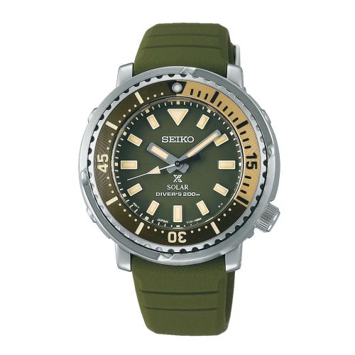 SEIKO Men's Watch PROSPEX Oily Green Silicone Strap Oily Green Dial SUT405P1
