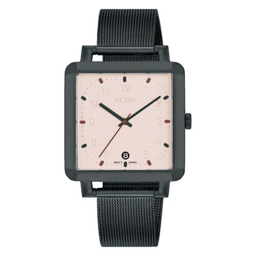 ALBA Men's Watch ACTIVE Stainless Steel Bracelet , Pink Dial AG8L75X1