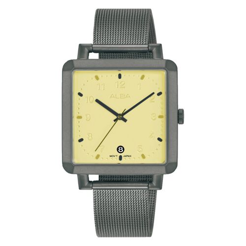 ALBA Men's Hand Watch ACTIVE Stainless Steel Band, Beige Dial AG8L77X1