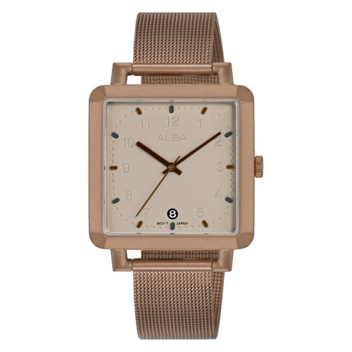 ALBA Men's Hand Watch ACTIVE Stainless Steel Band Brown Dial AG8L79X1