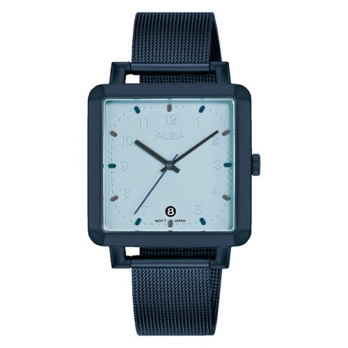 ALBA Men's Hand Watch ACTIVE Stainless Steel Band, Blue Dial AG8L83X1