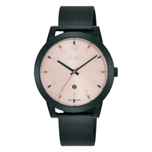 ALBA Men's Hand Watch ACTIVE Stainless Bracelet , Pink Dial AH7Z49X1