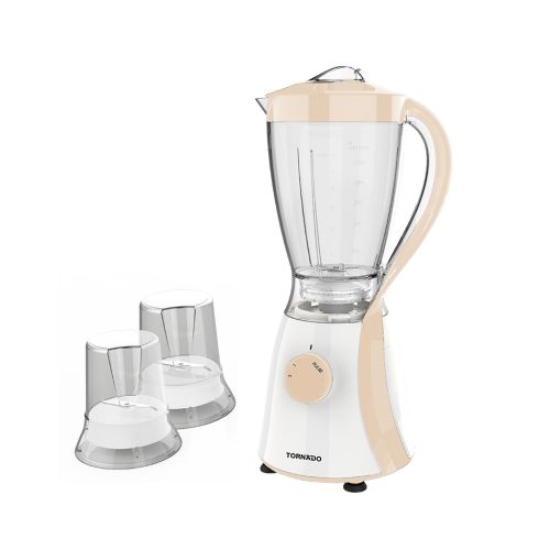 TORNADO Electric Blender 600 Watt 1.5 Liter 2 Mills Beige TB-600/2-BEIGE