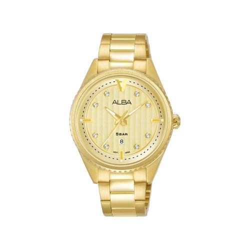 ALBA Ladies' Hand Watch FLAGSHIP Stainless Band Champagne Dial AH7AJ4X1