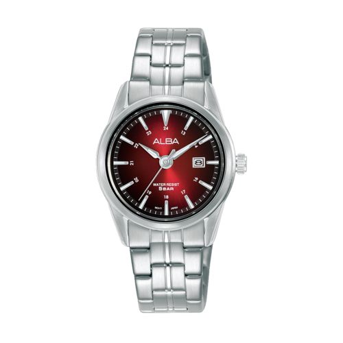 ALBA Ladies' Hand Watch PRESTIGE Stainless Band Red x Black Dial AH7AM3X1