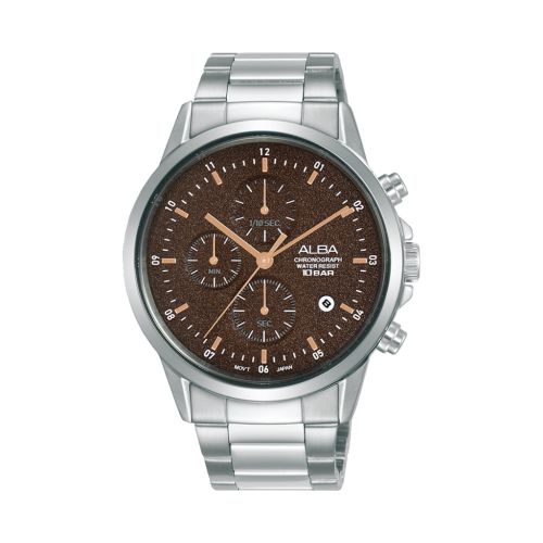ALBA Men's Hand Watch PRESTIGE Stainless Band Brown Dial AM3861X1