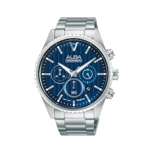 ALBA Men's Hand Watch FLAGSHIP Stainless Band, Blue Dial AT3H87X1