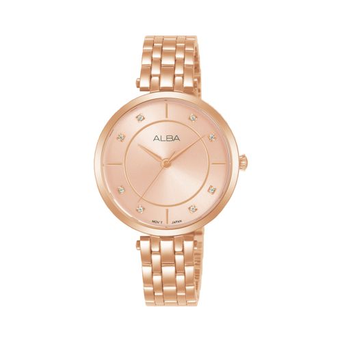 ALBA Ladies' Hand Watch FASHION Stainless Band, Pink Dial ARX074X1