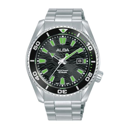 ALBA Men's Hand Watch ACTIVE Stainless Band Black Dial AS9R75X1