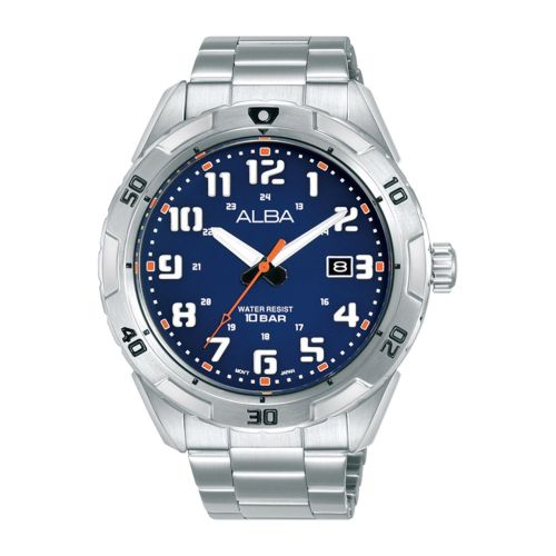 ALBA Men's Hand Watch ACTIVE Stainless Band, Blue Dial AS9R83X1