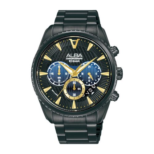 ALBA Men's Hand Watch FLAGSHIP Stainless Band, Black x Blue Dial AT3J09X1
