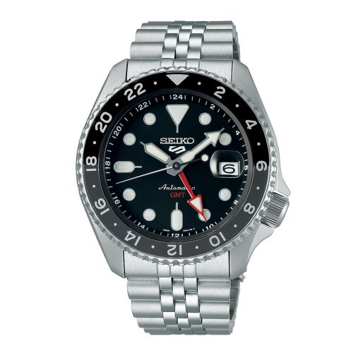 SEIKO Men's Hand Watch 5 SPORTS Stainless Band Black Dial SSK001K1