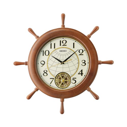 SEIKO Wall Clock Wooden Case With Pendulum QXC242B
