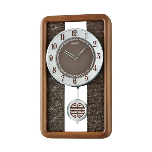 SEIKO Wall Clock Wooden Case With Pendulum QXC245B